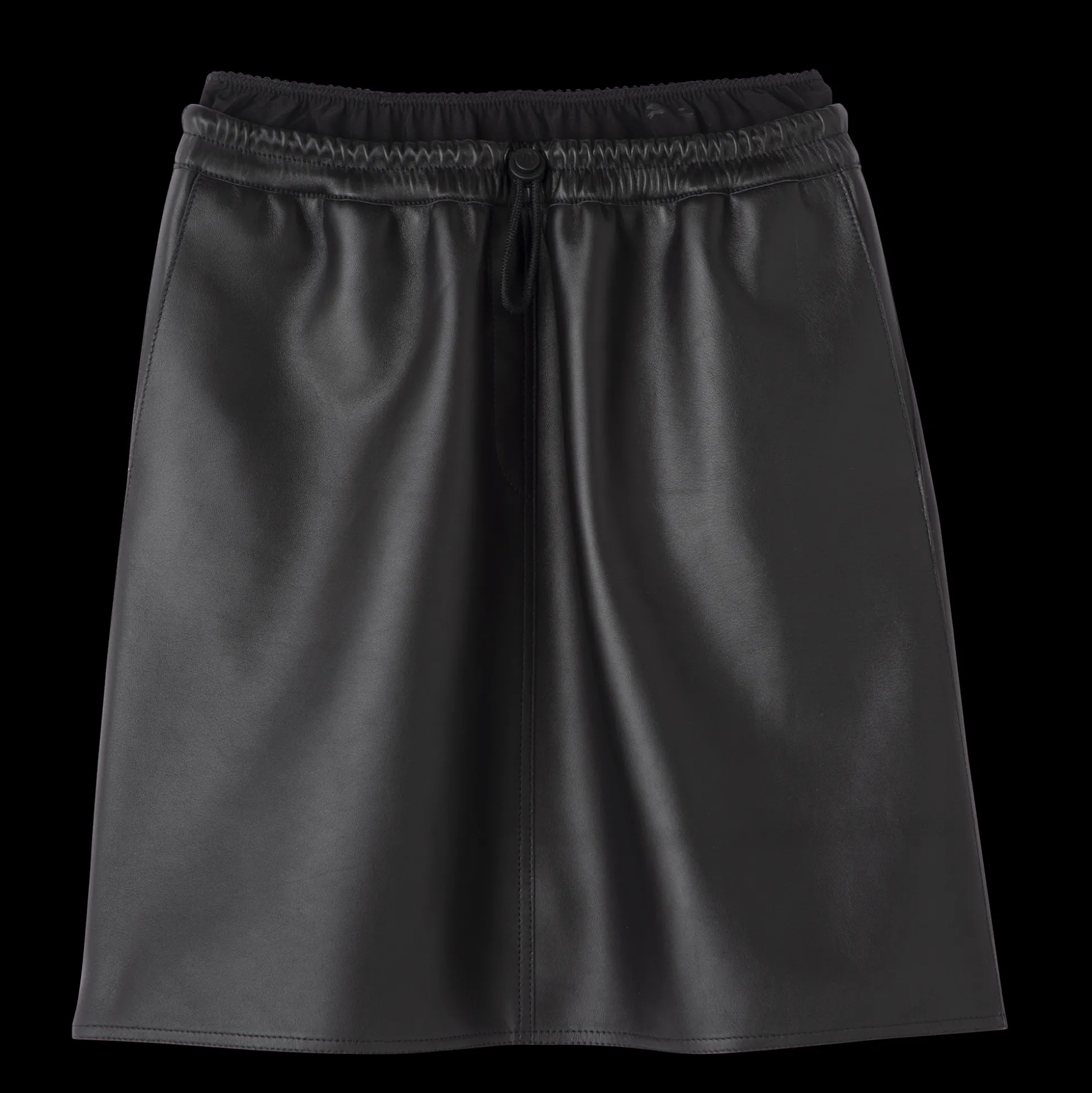 Jupe En Cuir Avec Empiècement à La Ceinture