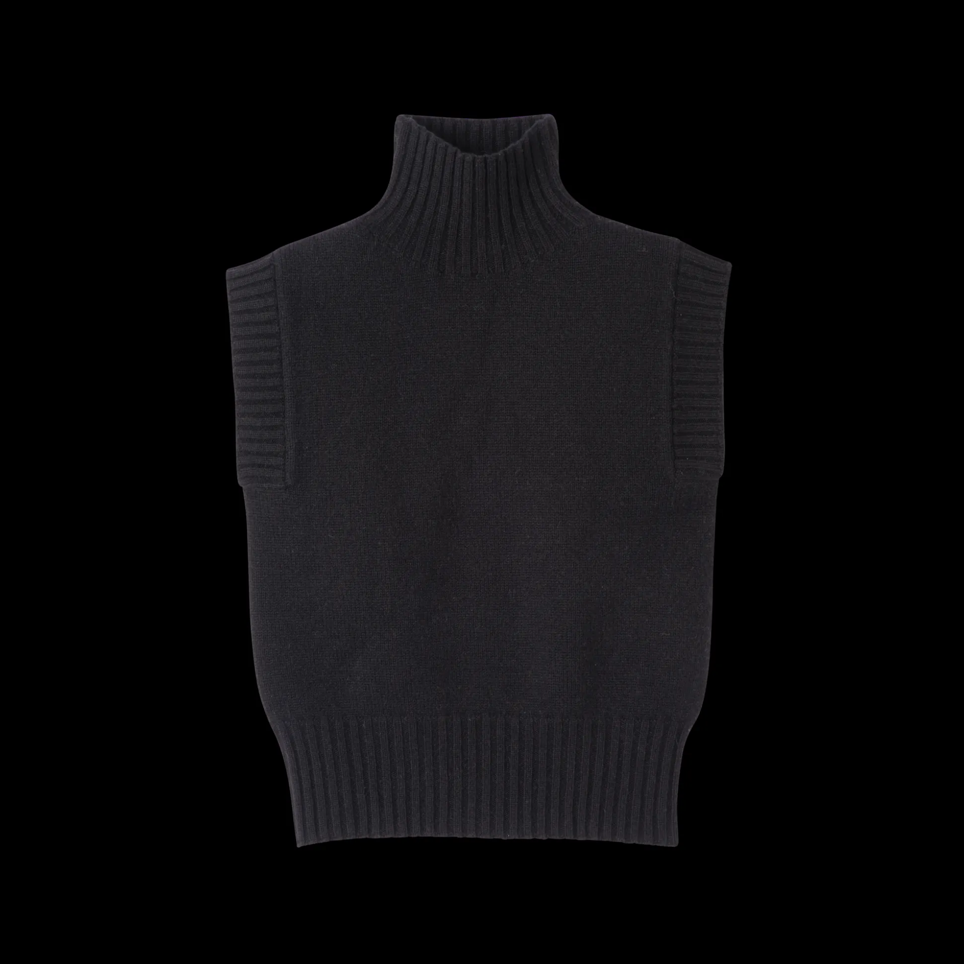 Pull Sans Manche Col Cheminée