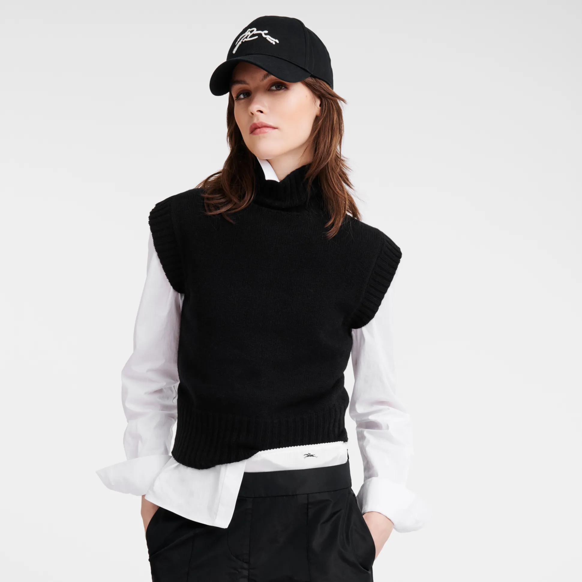 Pull Sans Manche Col Cheminée