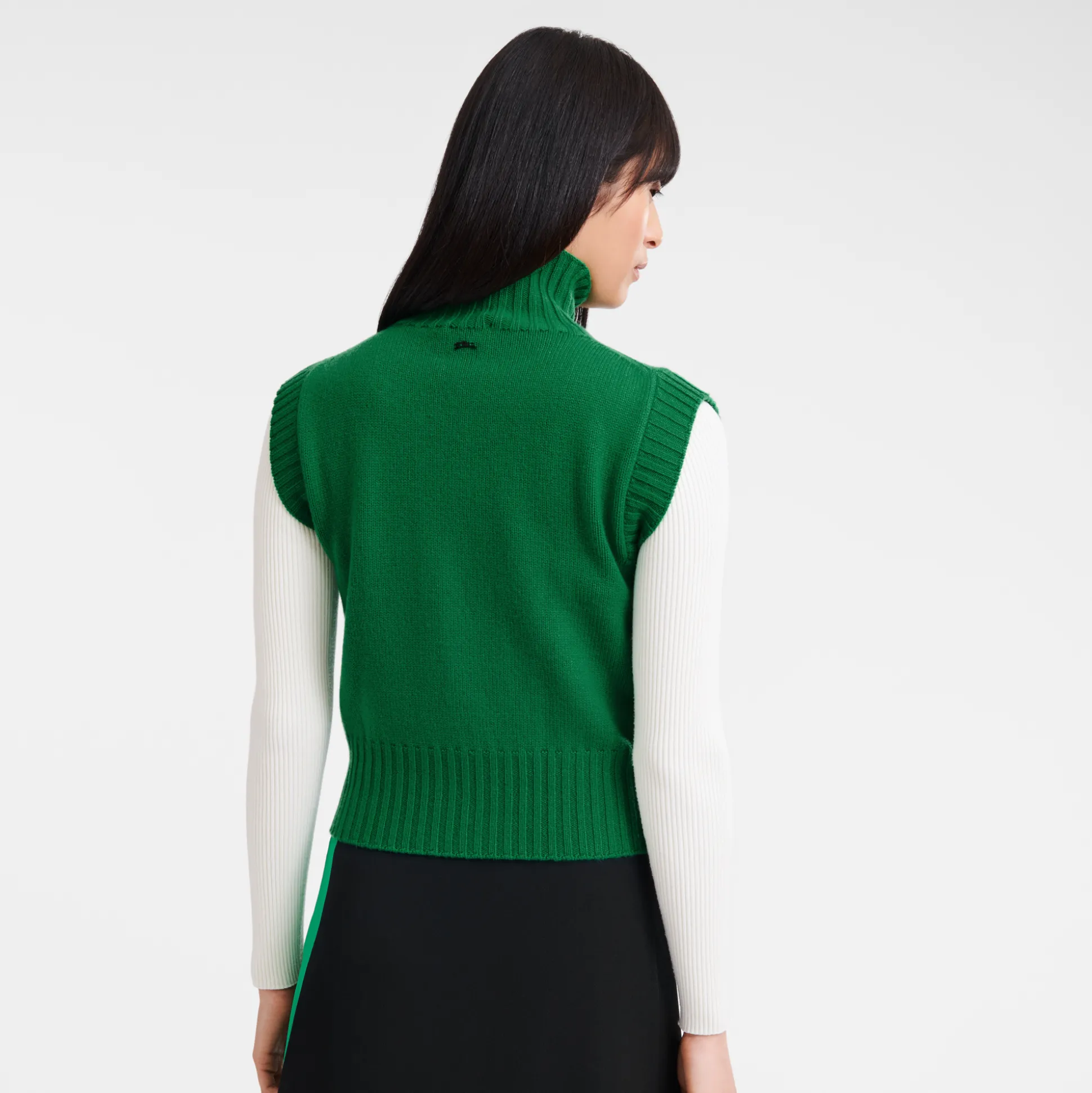 Pull Sans Manche Col Cheminée