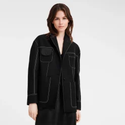 Veste Oversize à Surpiqures