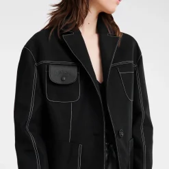 Veste Oversize à Surpiqures