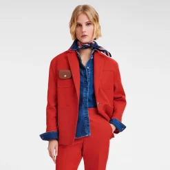 Veste Oversize à Surpiqures